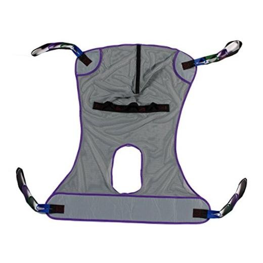 Full Body Mesh Commode Patient Lift Sling, 600lb Weight Capacity (Large)