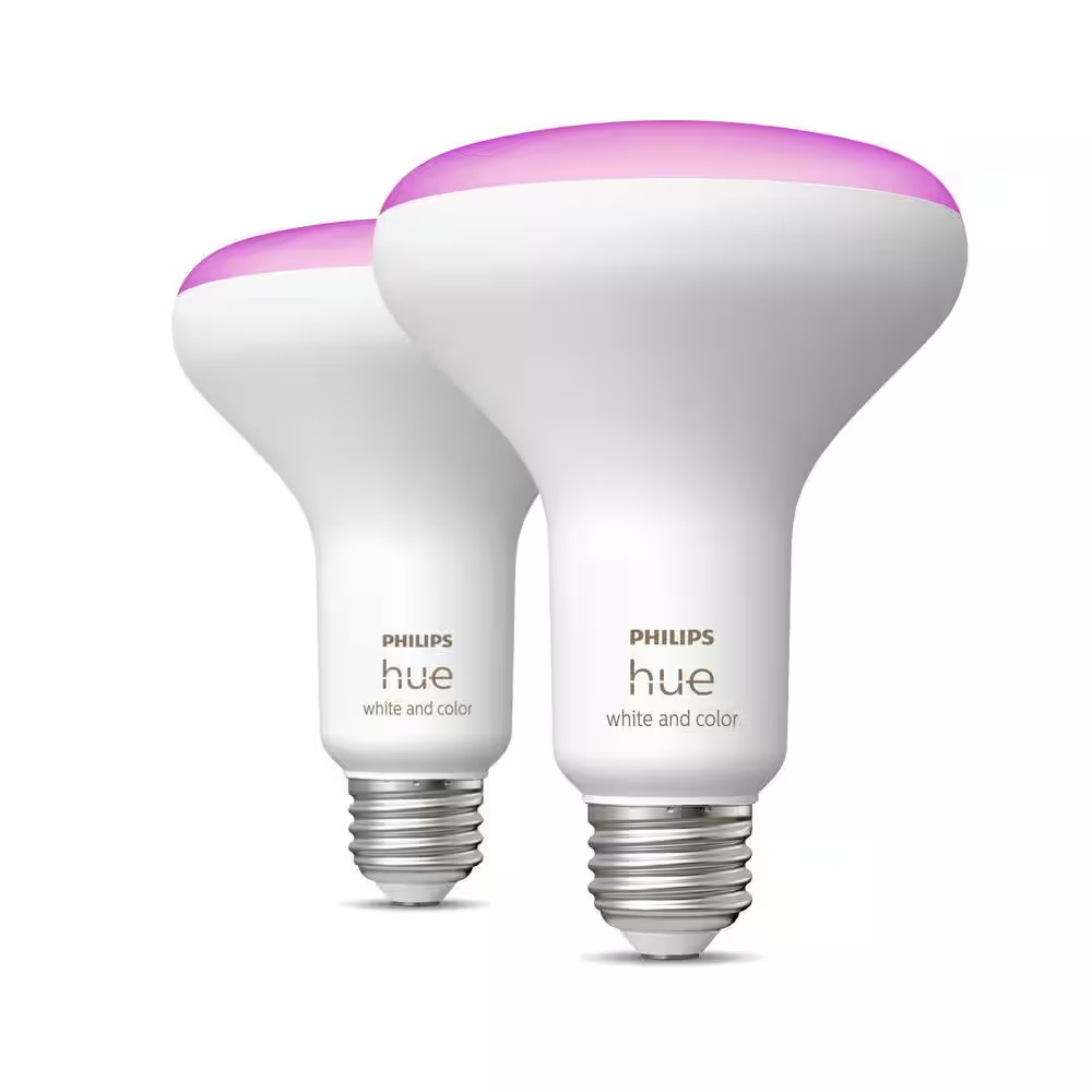 85-Watt Equivalent BR30 Smart LED Color Changing Light Bulb with Bluetooth (4-Pa
