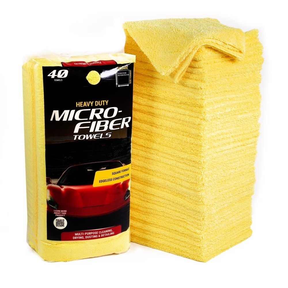 Heavy DutyMulti-Purpose Microfiber Detailing Towel,40Pack,Yellow