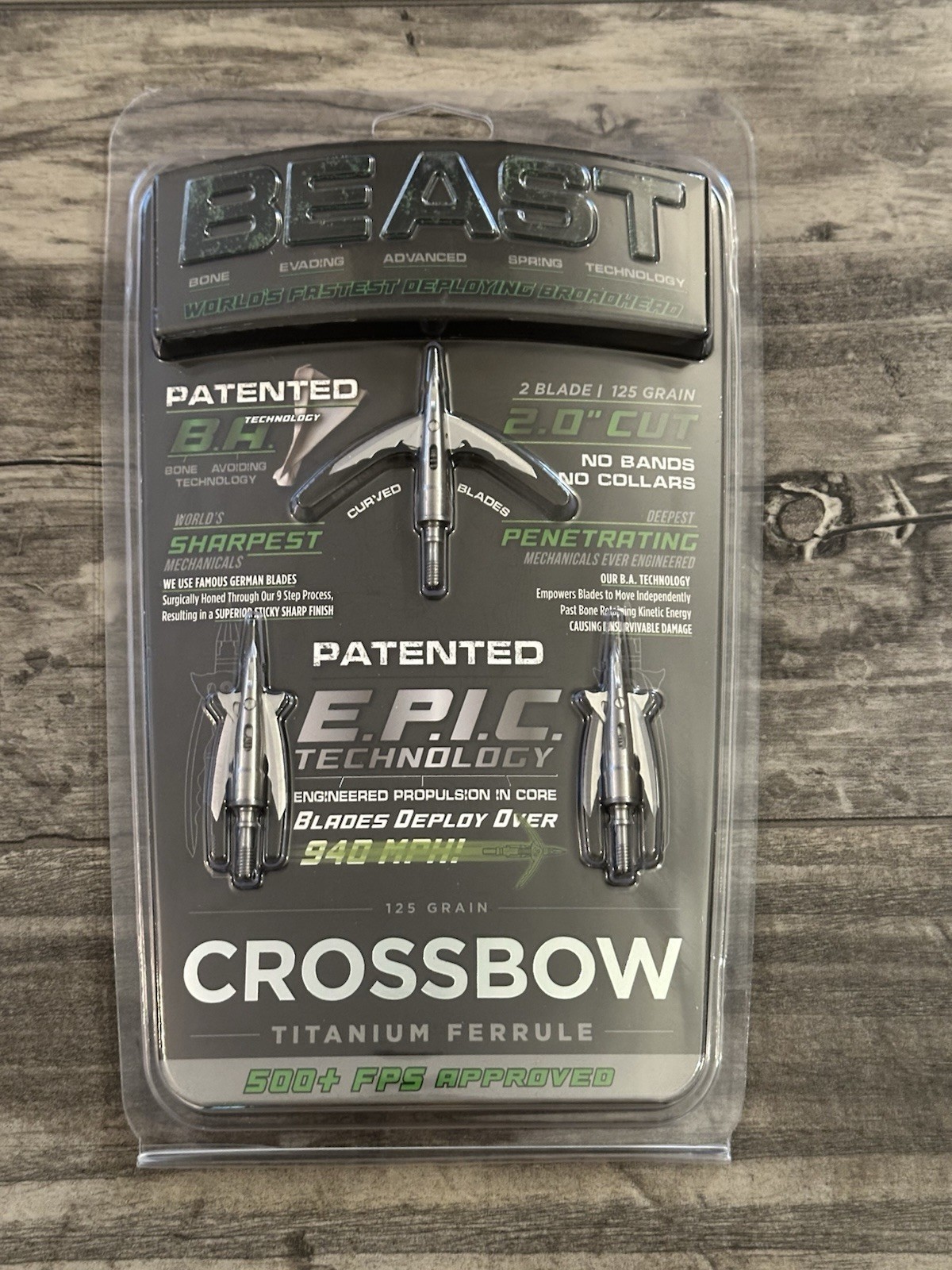 Beast Broadheads Titanium Crossbow Broadheads 125gr  2” Cut