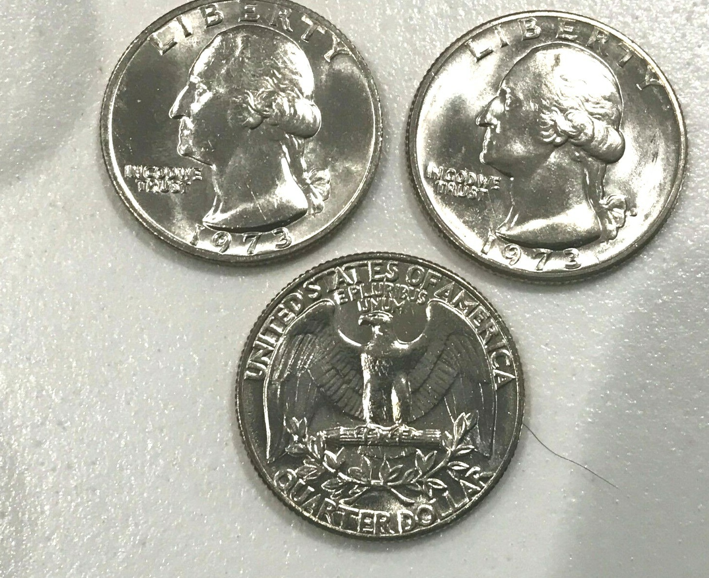 1973 P D S GEM  UNCIRCULATED WASHINGTON QUARTER + PROOF (3 COINS)