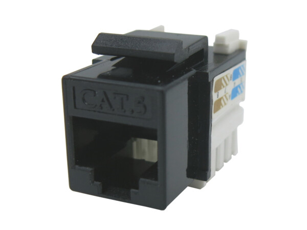 100 Lot CNAweb Cat5e RJ45 Modular Keystone Network Jack, 110 Style, Black