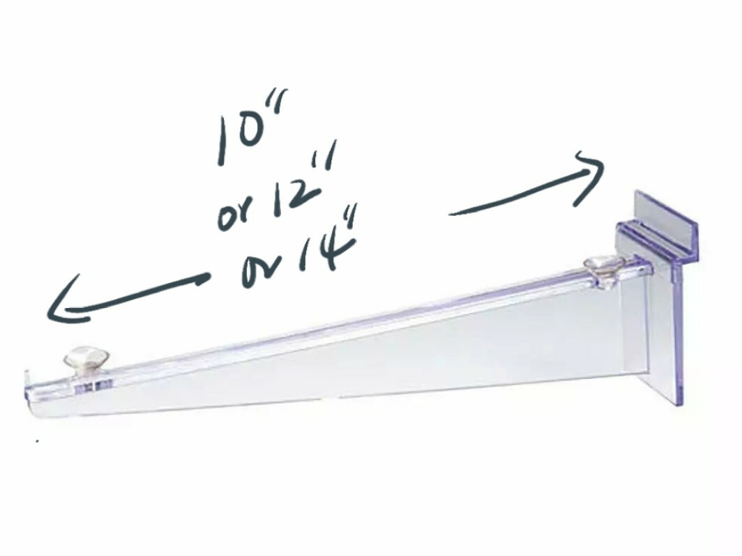 1 set of 14" sets Slatwall Acrylic Shelf Knife Bracket have 2 suction holes.