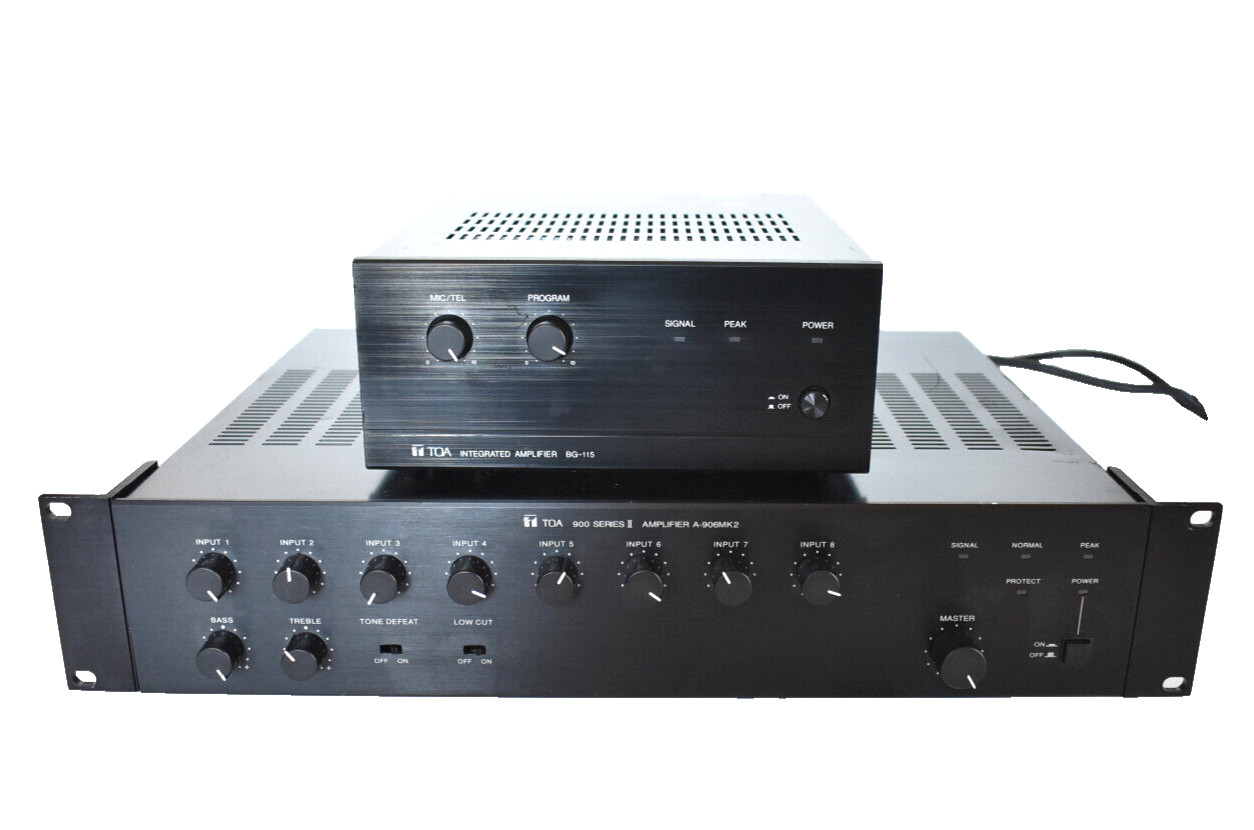 TOA 900 SERIES II AMPLIFIER A-912MK2 TOA BG-115 Amp/Mixer VINTAGE DJ EQUIPMENT
