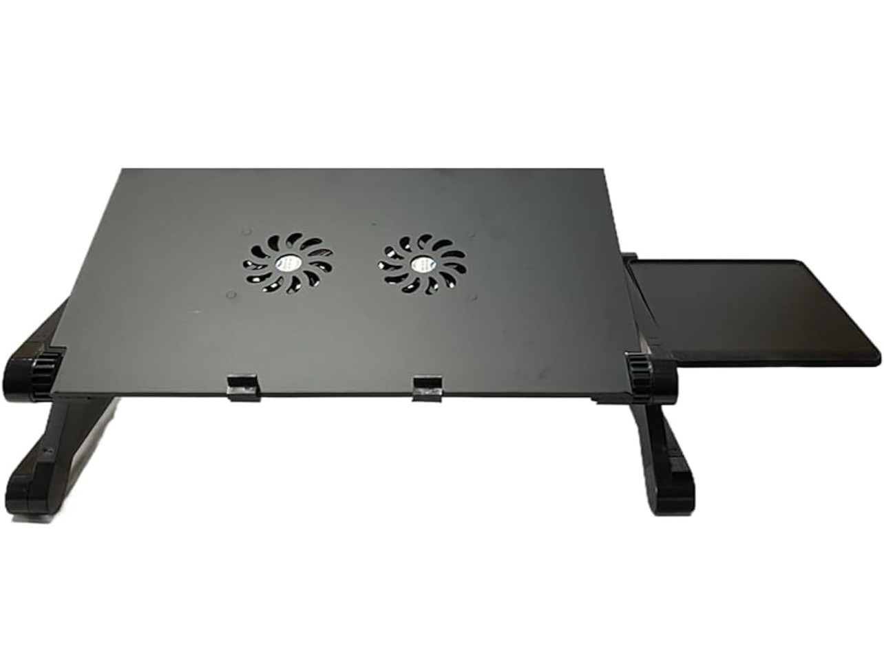 Adjustable Laptop Cooling Stand With Mouse Pad And Dual Cooling Fans