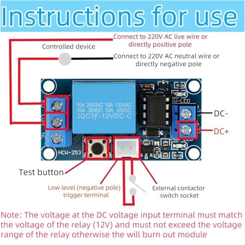 2Pcs 12V Latching Relay Module | Single Bistable, Push to Start and Stop