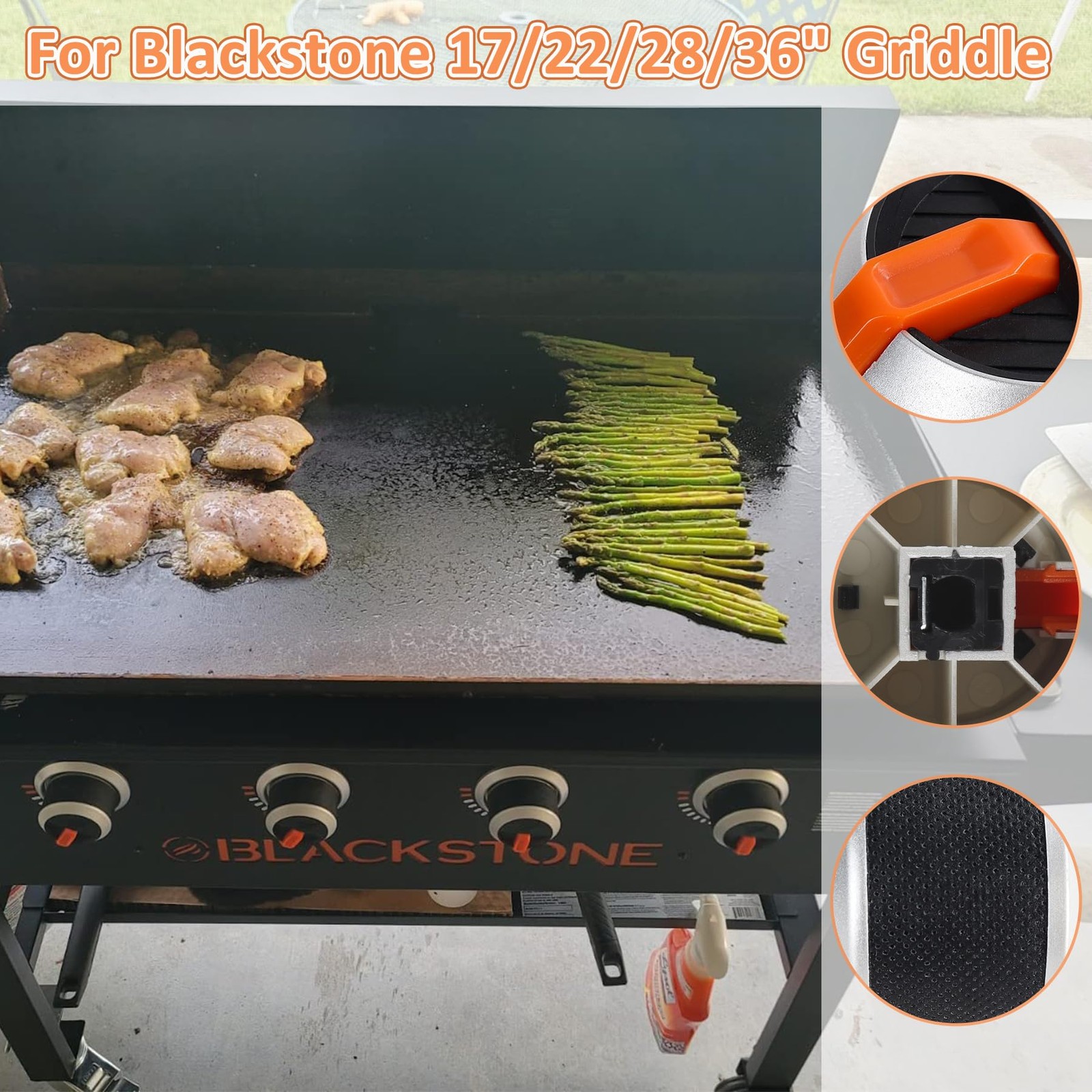 Gas Griddle Grill Orange Knobs Replacement for Blackstone 1666 1517 1554 1825 18