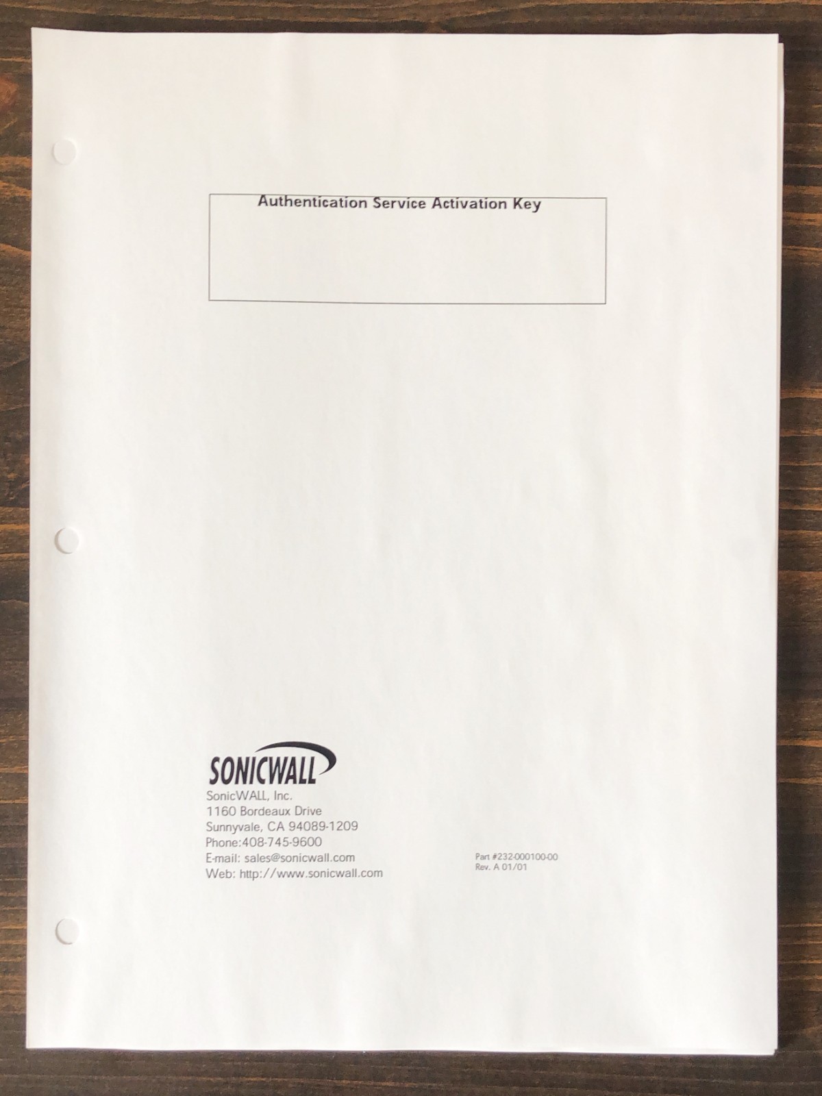 SonicWALL - Authentication Service Manual (2001)
