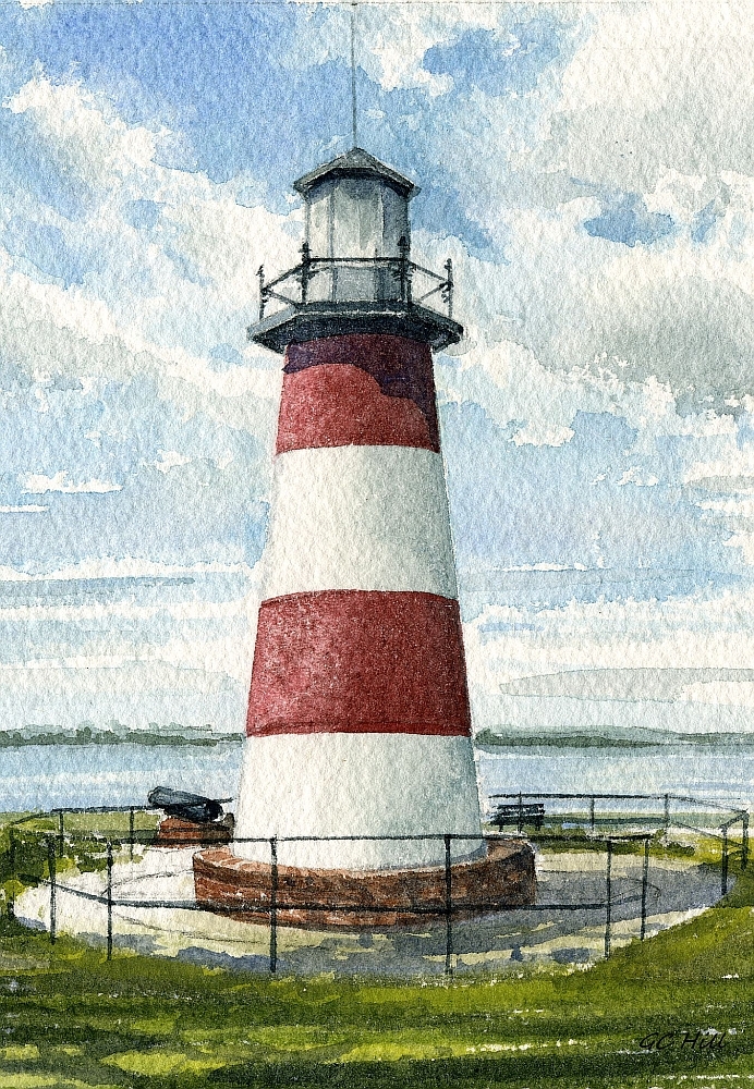 Mount Dora Lighthouse Lake Dora, Florida. Watercolor Notecards