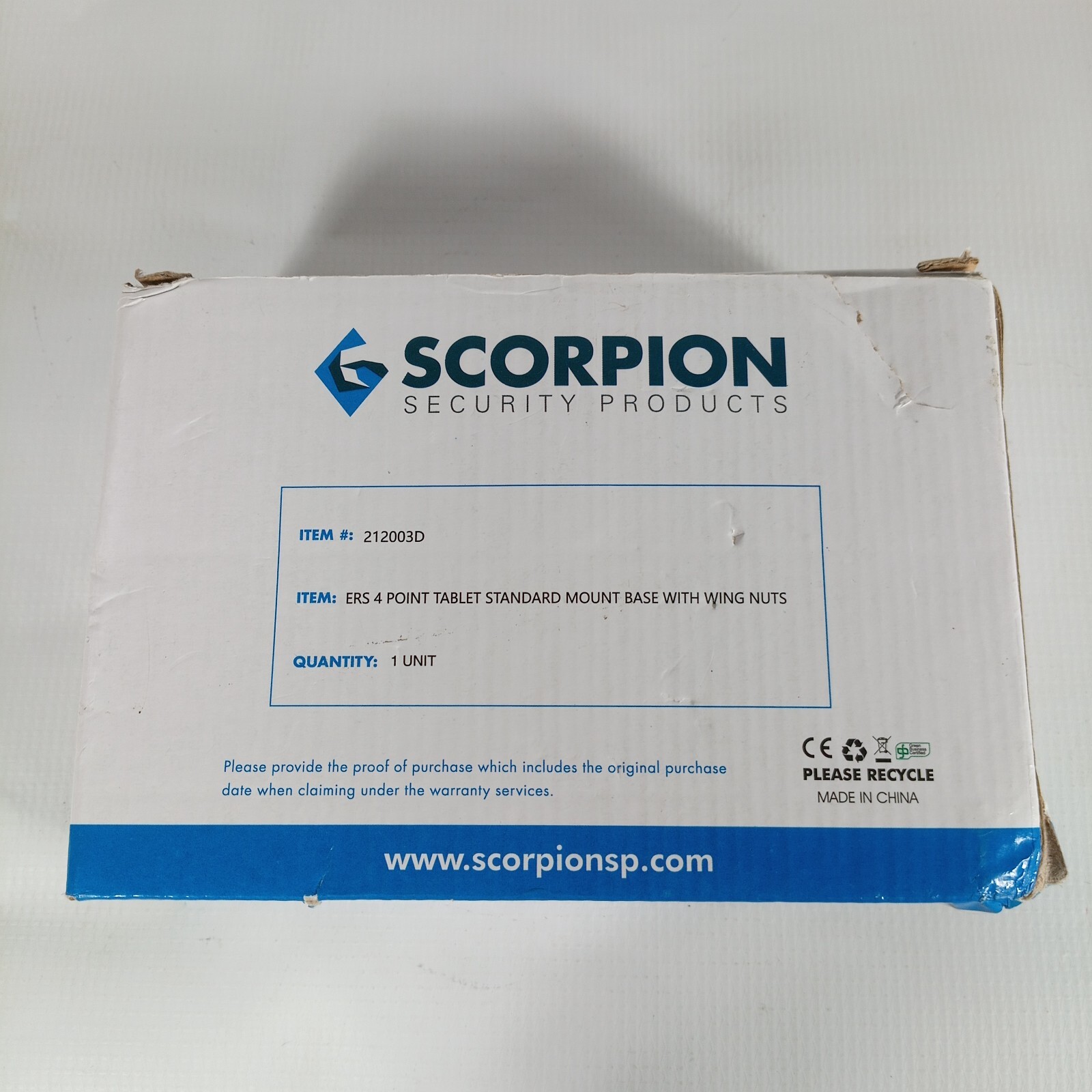 Scorpion Security Products Tablet Mount 212003D 4 Point Tablet Mount Base w/Nuts