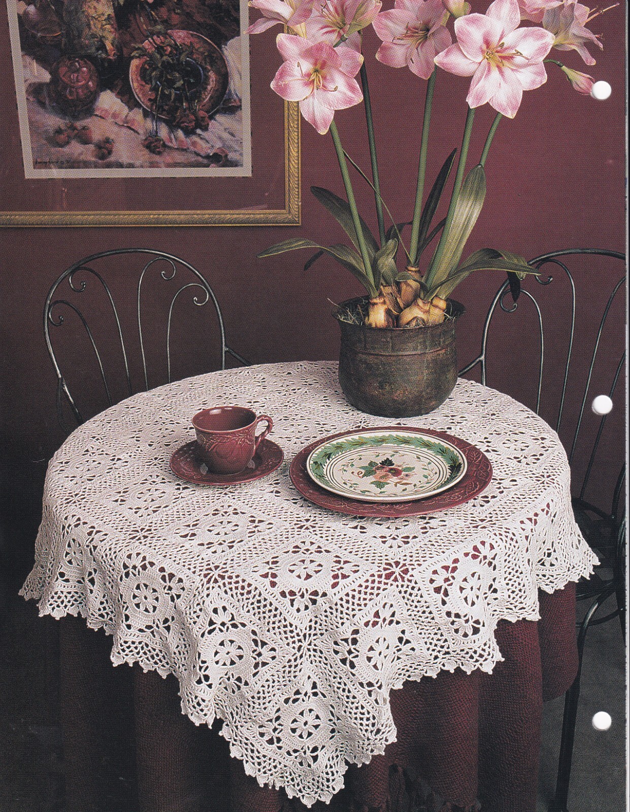 Annie's Crochet Afghan DAISY-MAY Tablecloth Pattern Leaflet