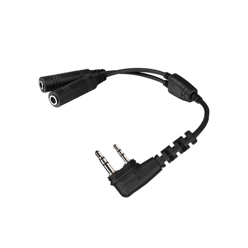 General Aviation (GA) Twin Plugs Female To ICOM IC-A25N IC-A24 3.5mm 2.5mm