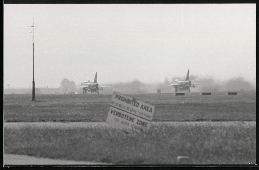 Photography Aircraft English Electric Lightning, Jets Take Off From A Base