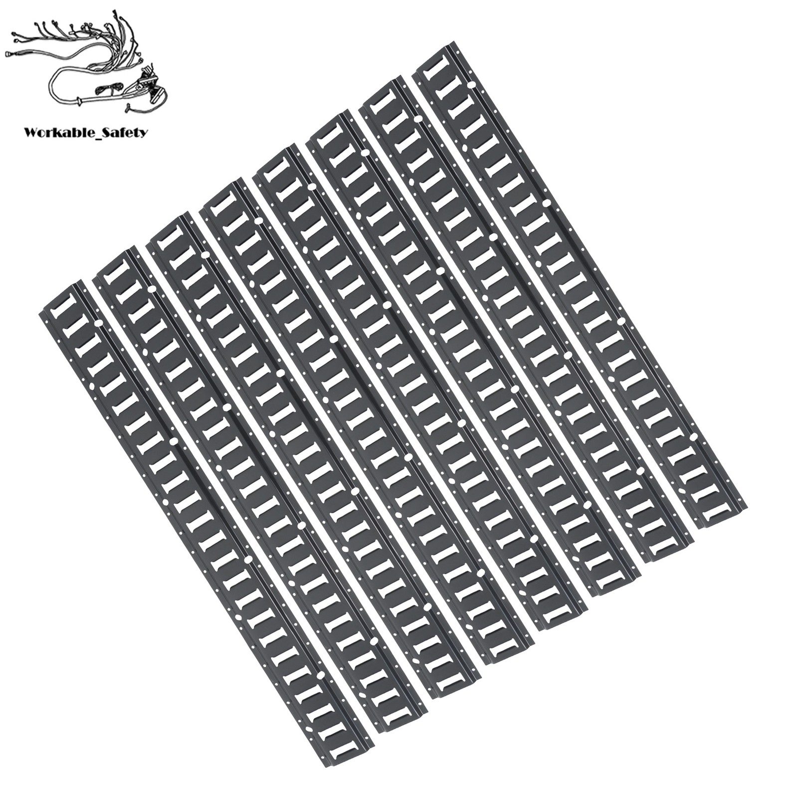 Black 8 Pack 4 Foot E Track Rails Powder Coated Steel For Cargo Trailer Tie Down