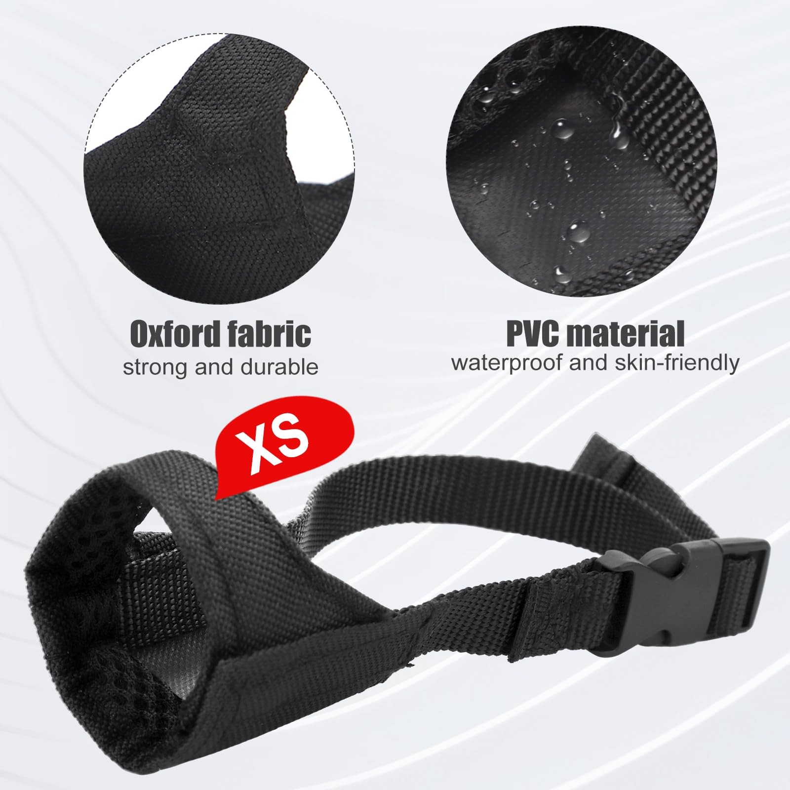 PEUTIER Short Snout Dog Muzzle, Adjustable Muzzle for 4.25-5.5, black