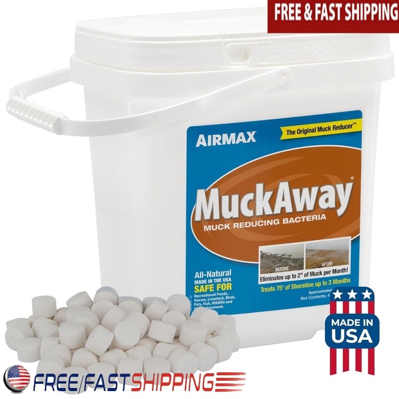 MuckAway Pond Muck Reducer Natural Bacteria Sludge Cleaner Odor Control 4L New