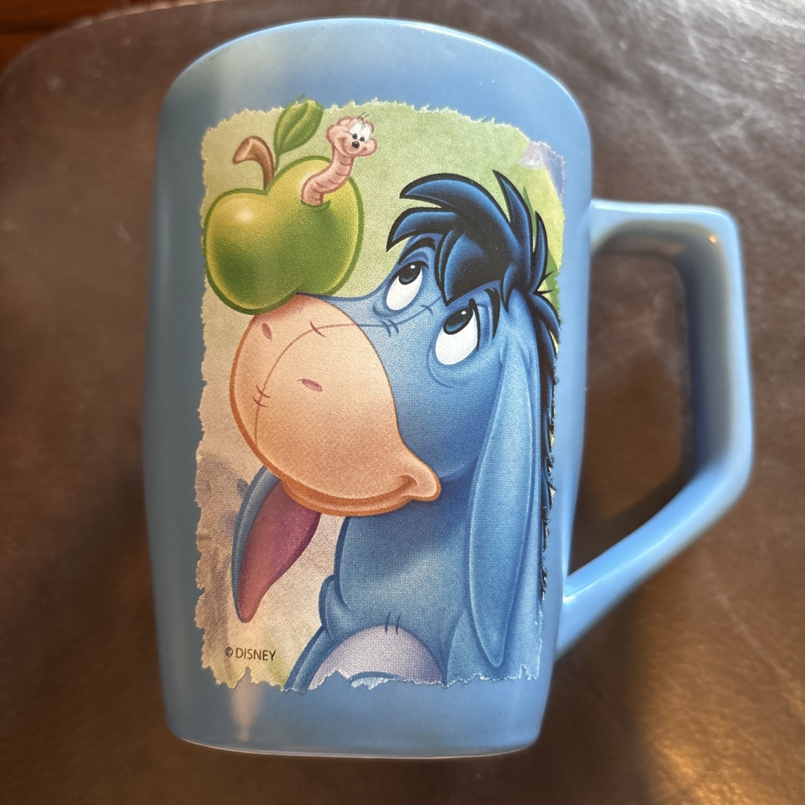 Eeyore Disney Store Exclusive Xl Mug Blue Apple Worm Winnie Pooh set of 2