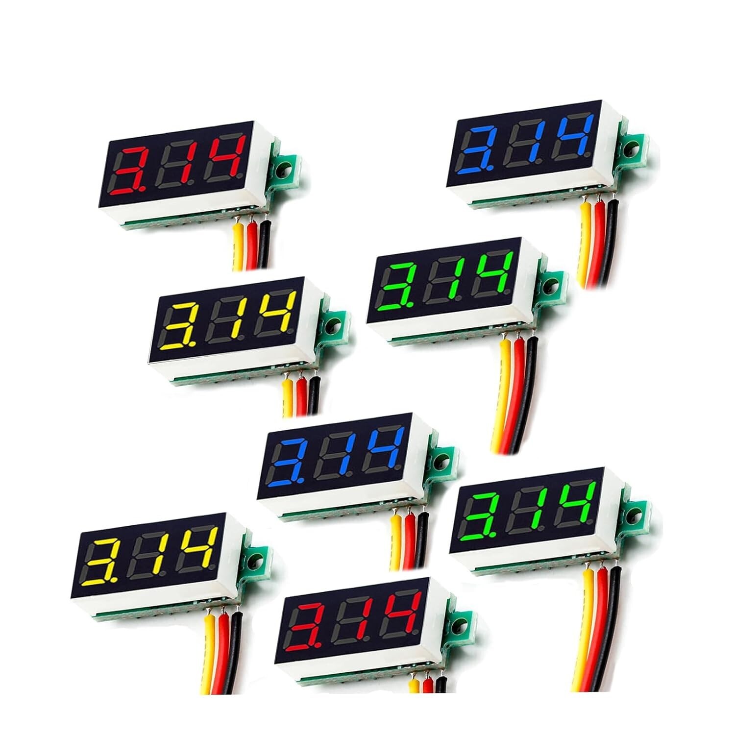8PCS Mini Digital Voltmeter Gauge Tester 0.28" 3 Wire DC 0-30V LED Display