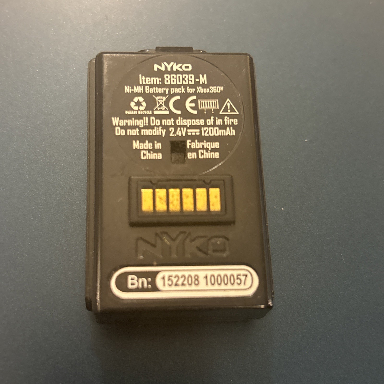 Nyko Rechargeable Controller Battery Pack Black Model 86039-M For Xbox 2E
