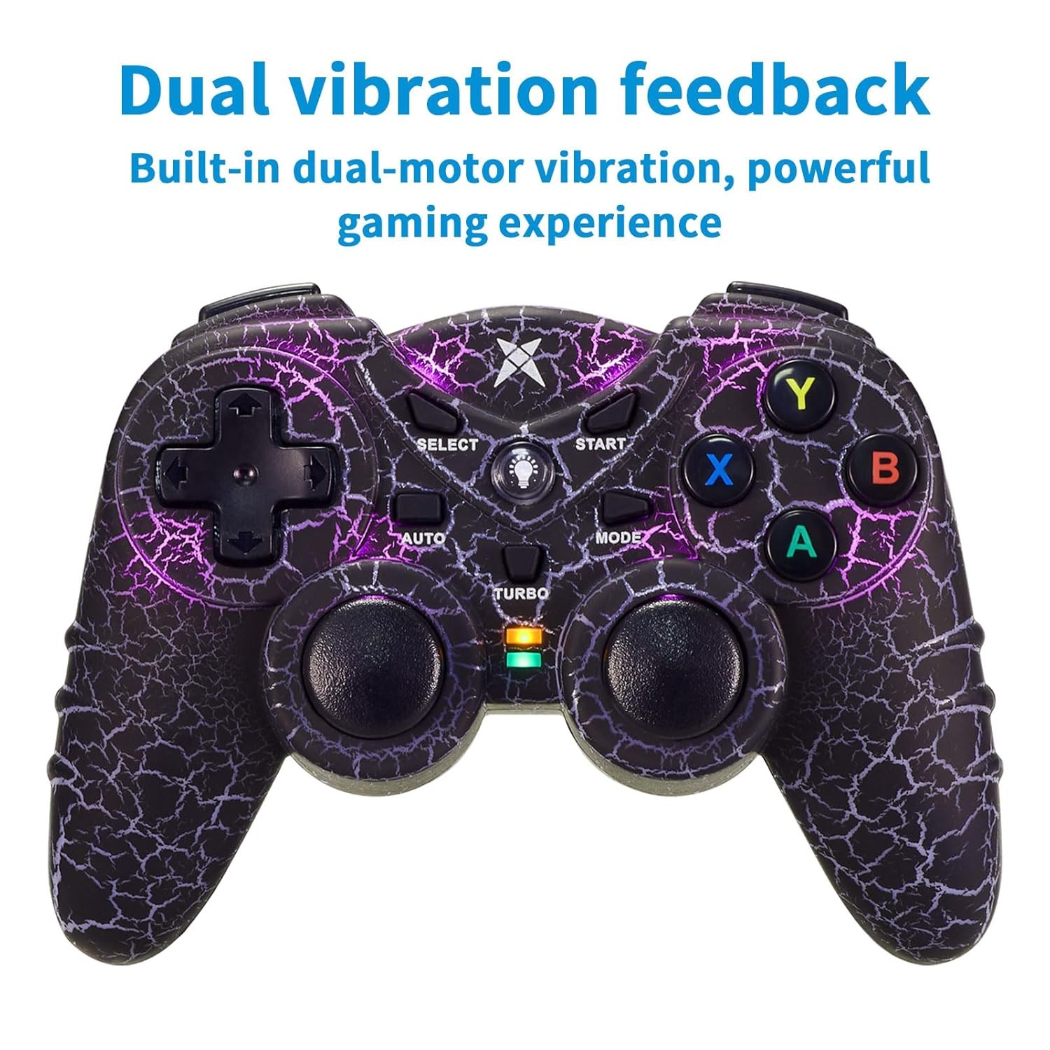 2.4GHz RF Wireless Gaming Controller LED Vibration for PC/PS3
