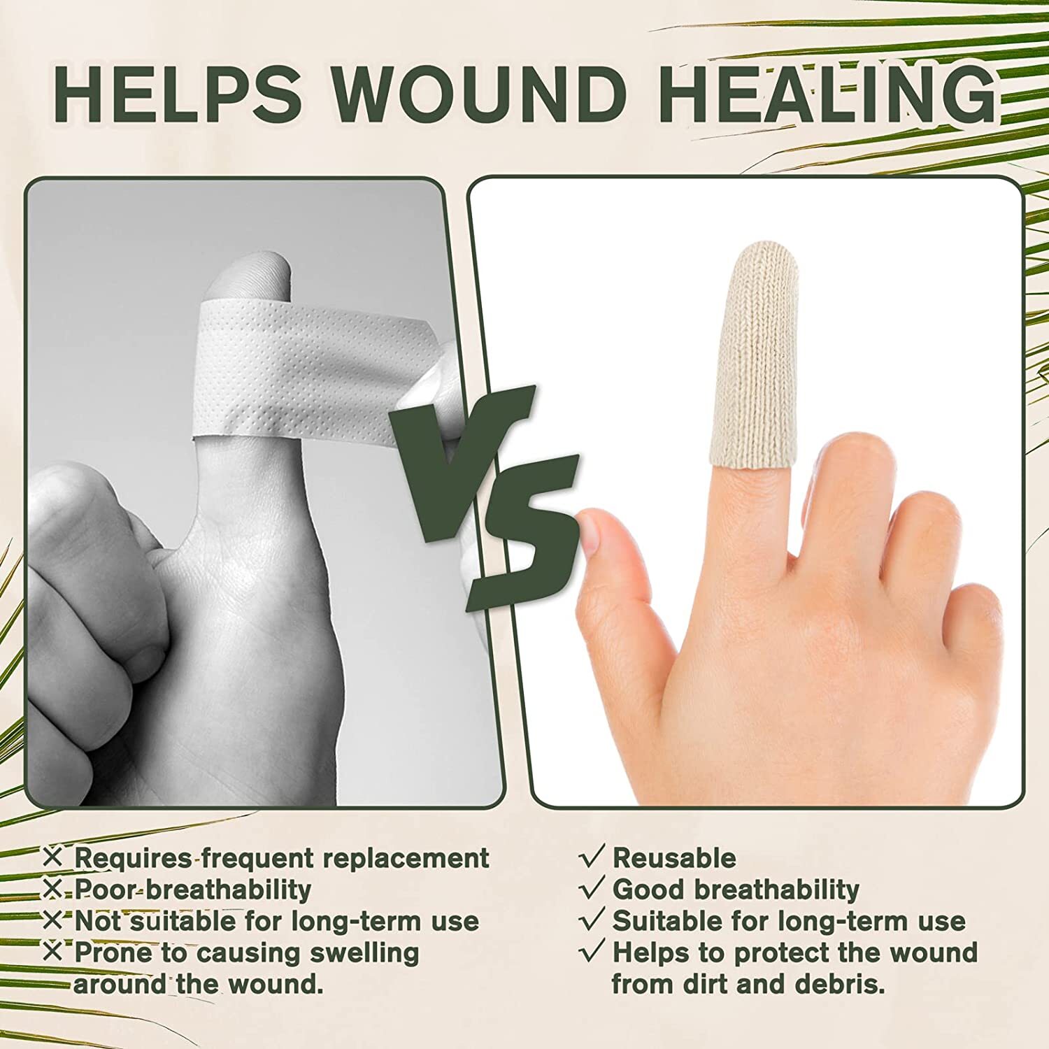 EvridWear Cotton Finger Cots Thumb Protector (20PCS/Pack) 2 Sizes Bulk Packs