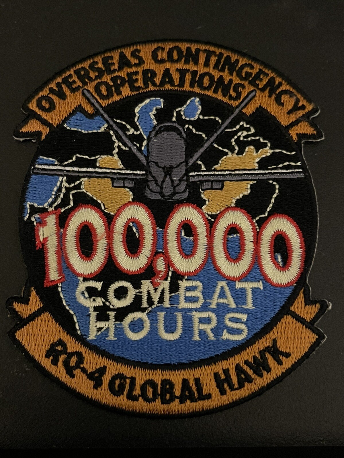 Navy USAF Northrop Grumman RQ-4 Global Hawk 100,000 Combat Flight Hours Patch