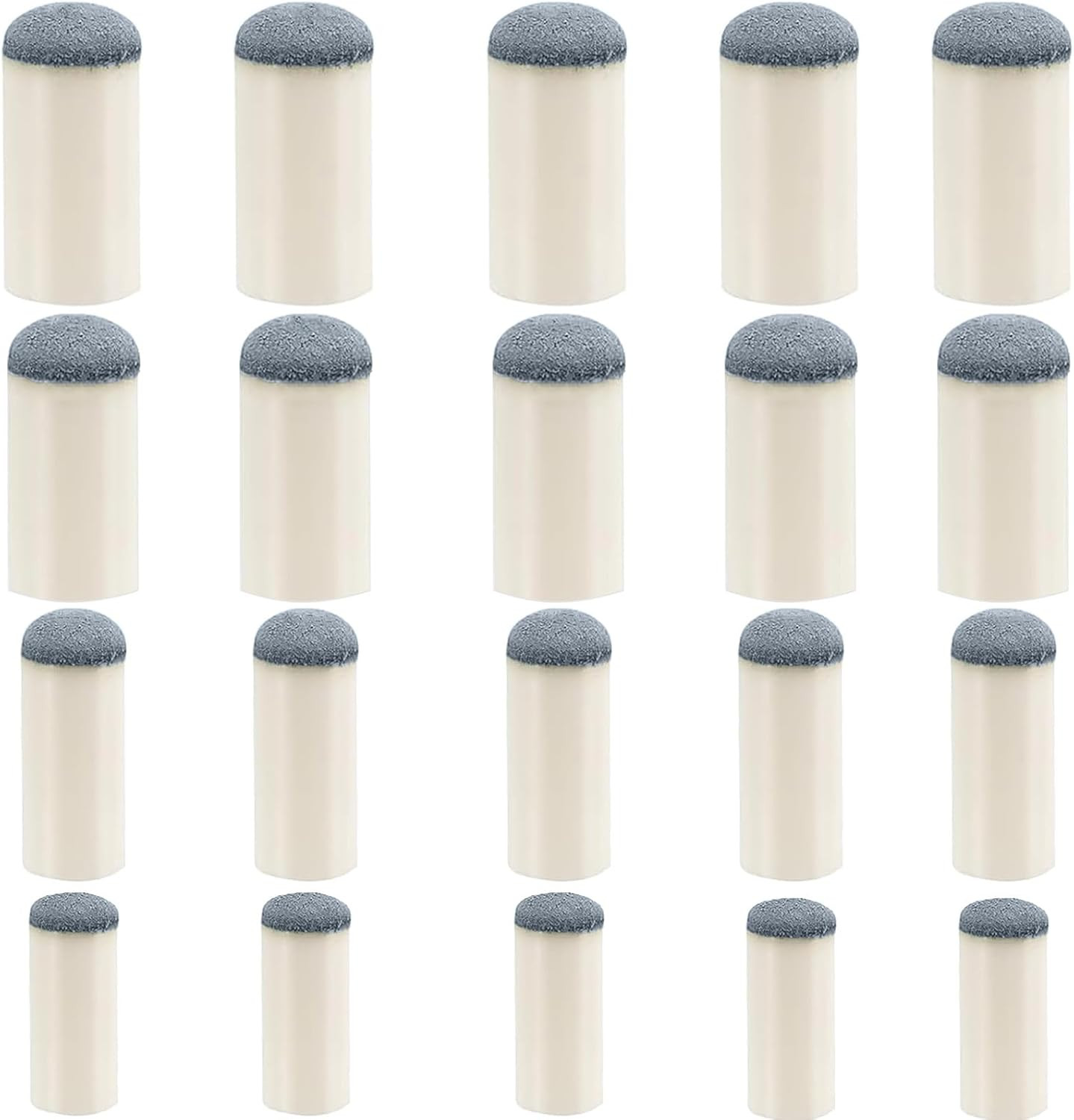 20Pcs Slip on Pool Cue Tips, 4 Sizes Pool Queue Stick Tips Replacement Kit, B...