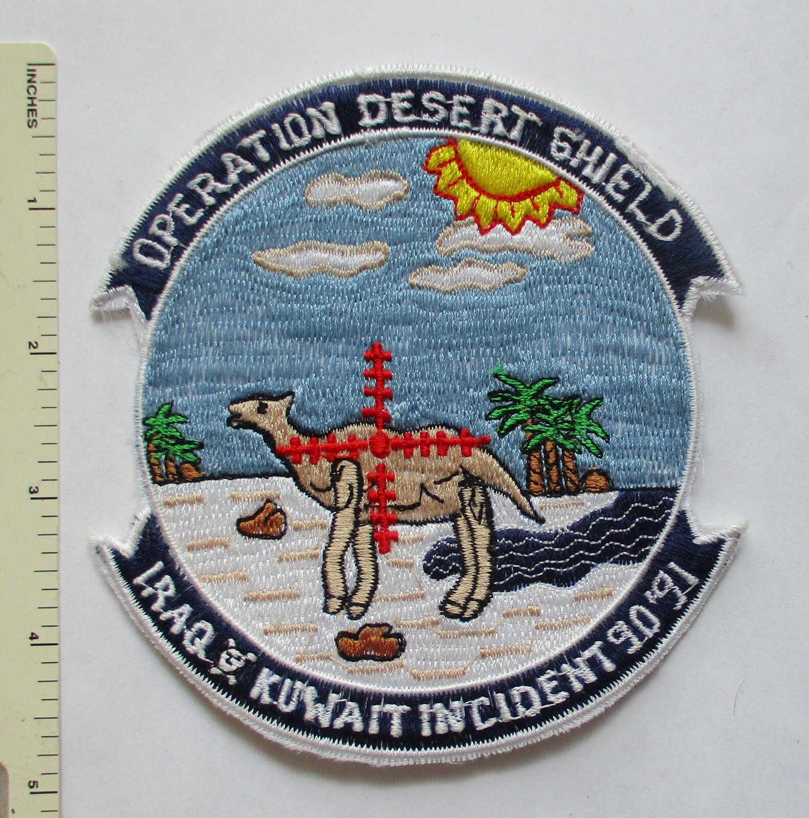 Japanese Made OPERATION DESERT SHIELD Camel PATCH IRAQ KUWAIT INCIDENT 1990 1991