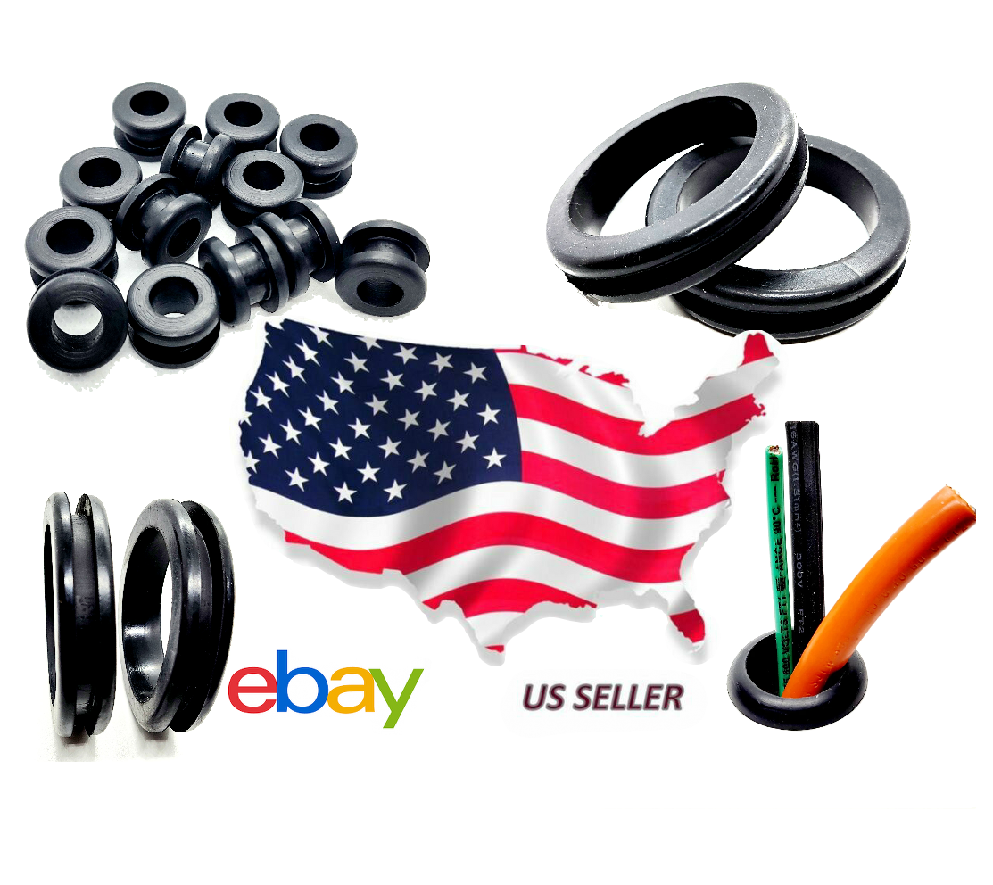3/4" Dia x 5/8" Tall Round Rubber Equipment Feet Steel Washer Bumpers 4-12 Packs