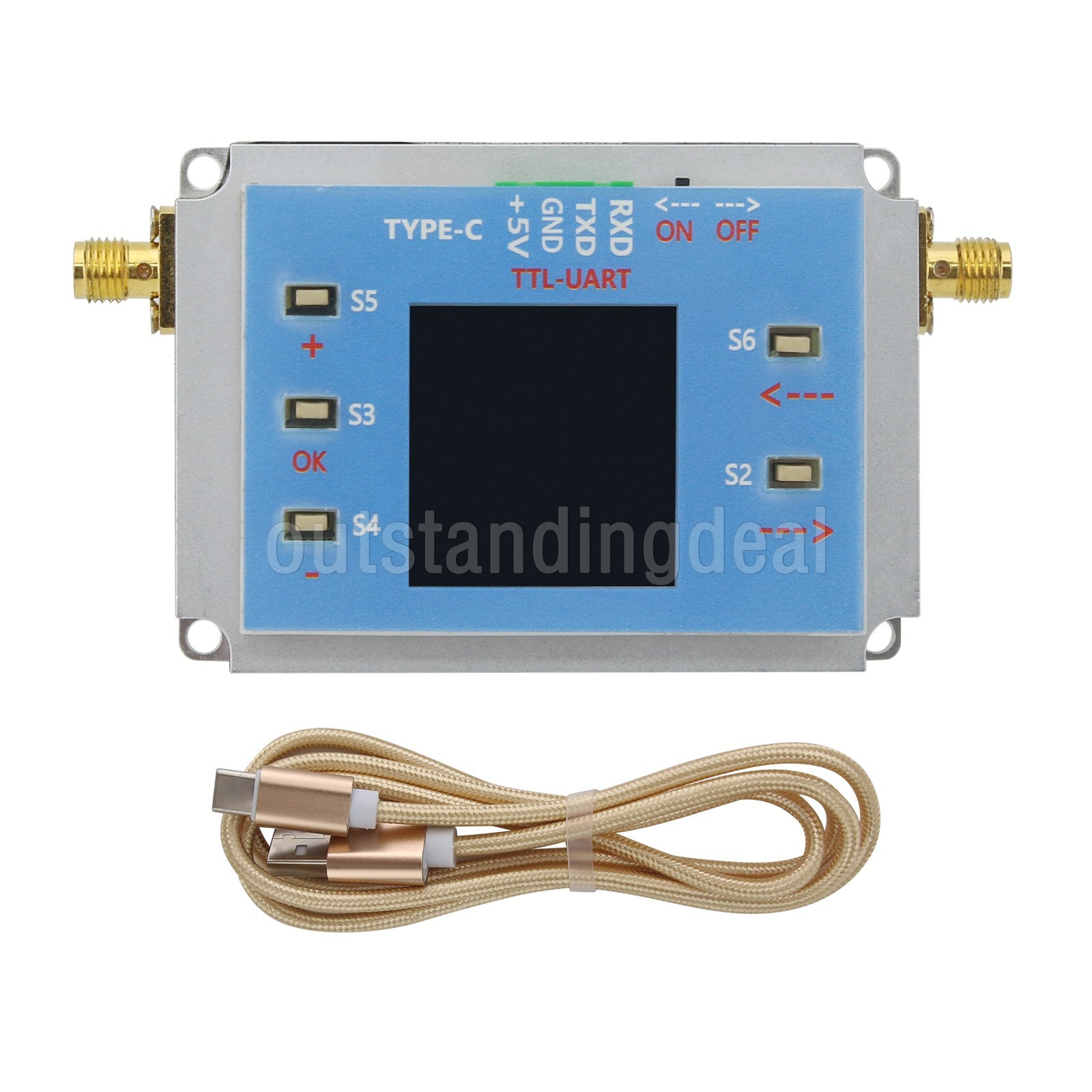 DC-3GHZ 90DB Programmable Attenuator Module RF Attenuator Step 0.25DB 1.3" OLED-