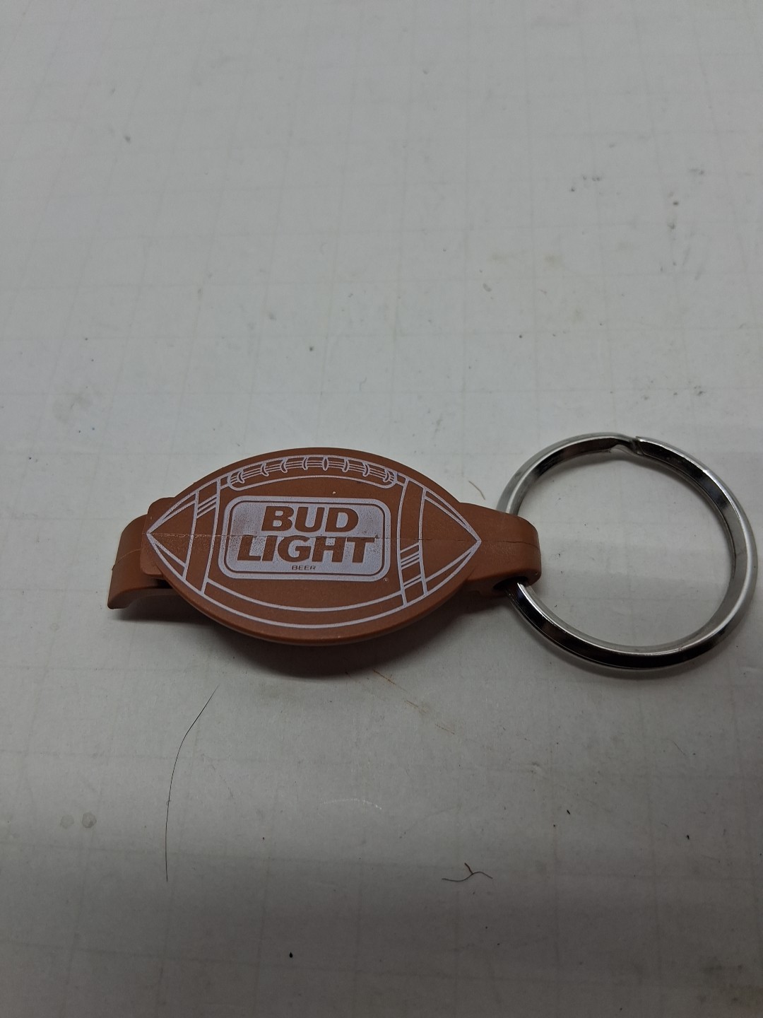 Vintage BUD LIGHT Football Bottle Opener Keychain
