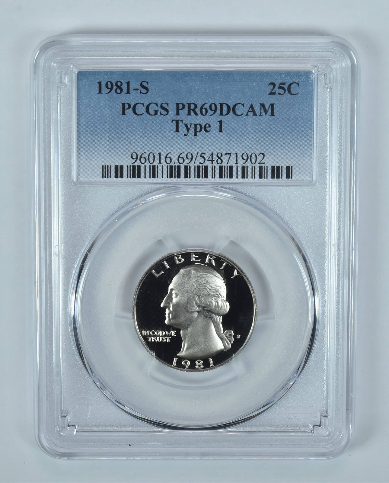 1981-S Washington Quarter Type 1 PR69 DCAM PCGS Blue Label