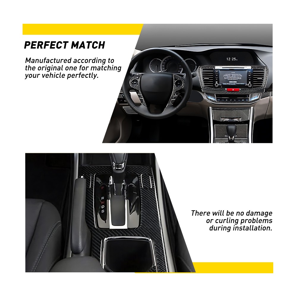 31Pcs Carbon Fiber Front Full Interior Kit Cover Trim For 2013-2017 Honda Accord