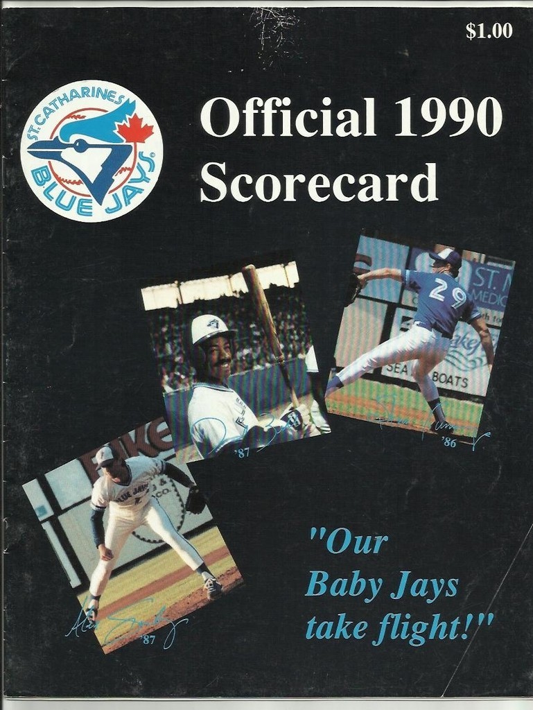 1990 St. Catharines Blue Jays Minor League Scorecard