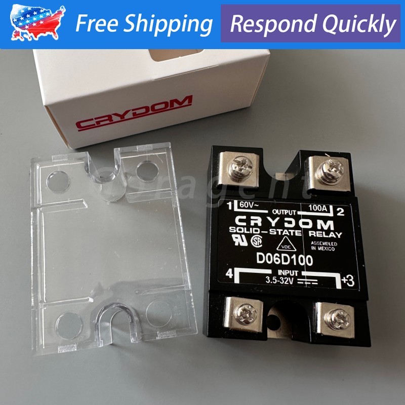 For Crydom D06D100 Panel Mount Solid State Relay Output 100A 60V Input 3.5-32VDC