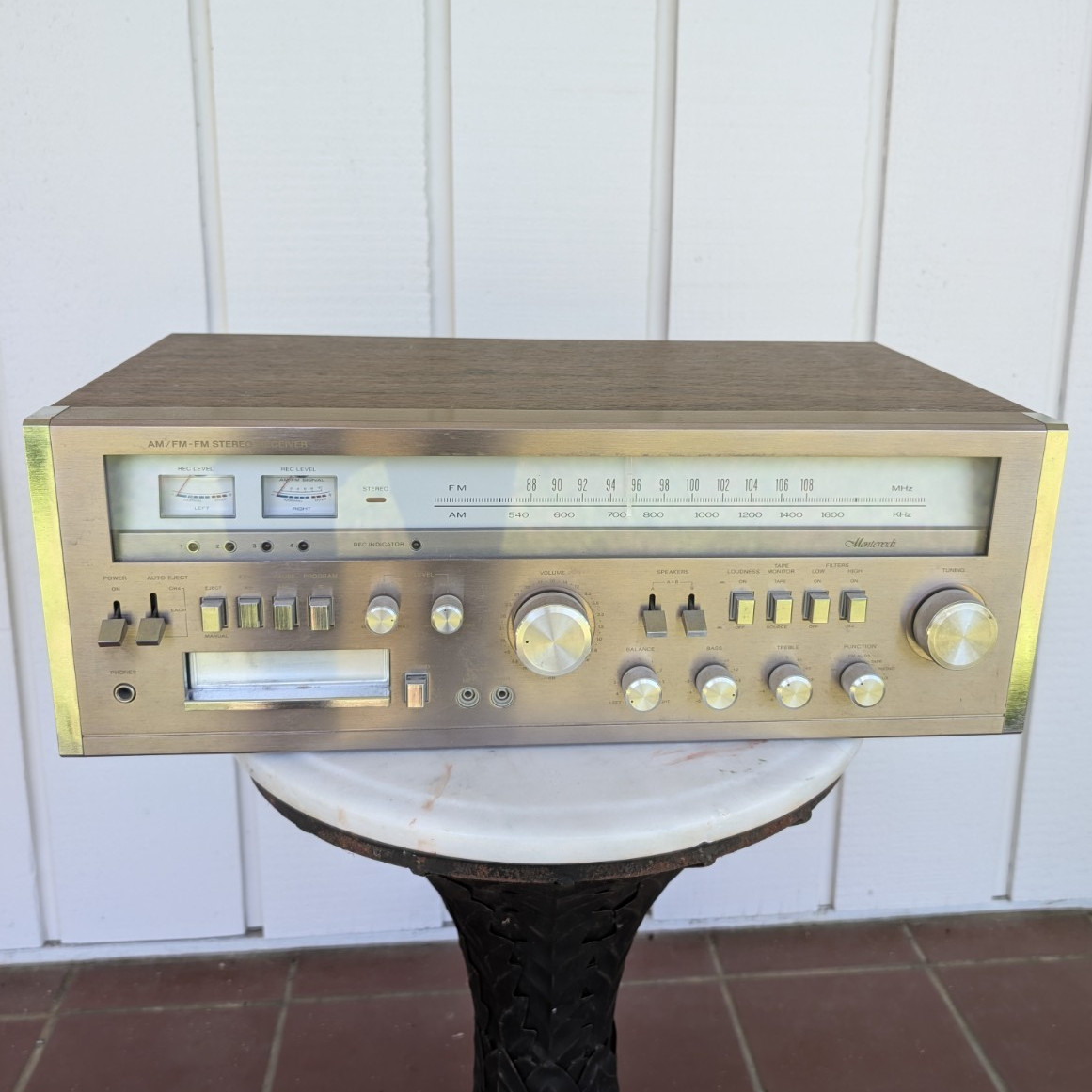 Monteverdi R435 AM/FM 2-Channel Stereo Receiver Cassette Phono 100W Wood