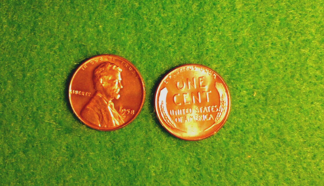 1958 - D    Lincoln  Wheat  Cent  BU    Red    Nice  US  Coin