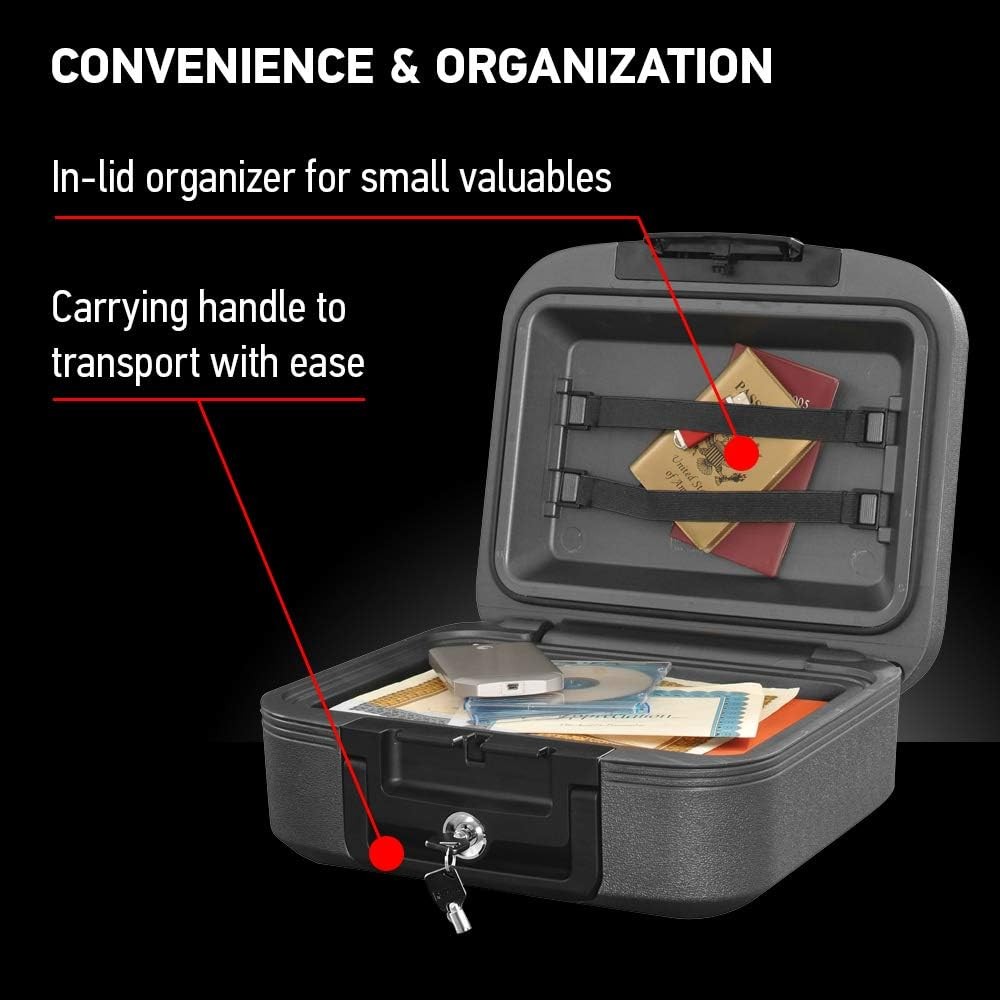 SentrySafe Charcoal Gray Fireproof Waterproof Safe Key Lock Portable 0.28 Cu