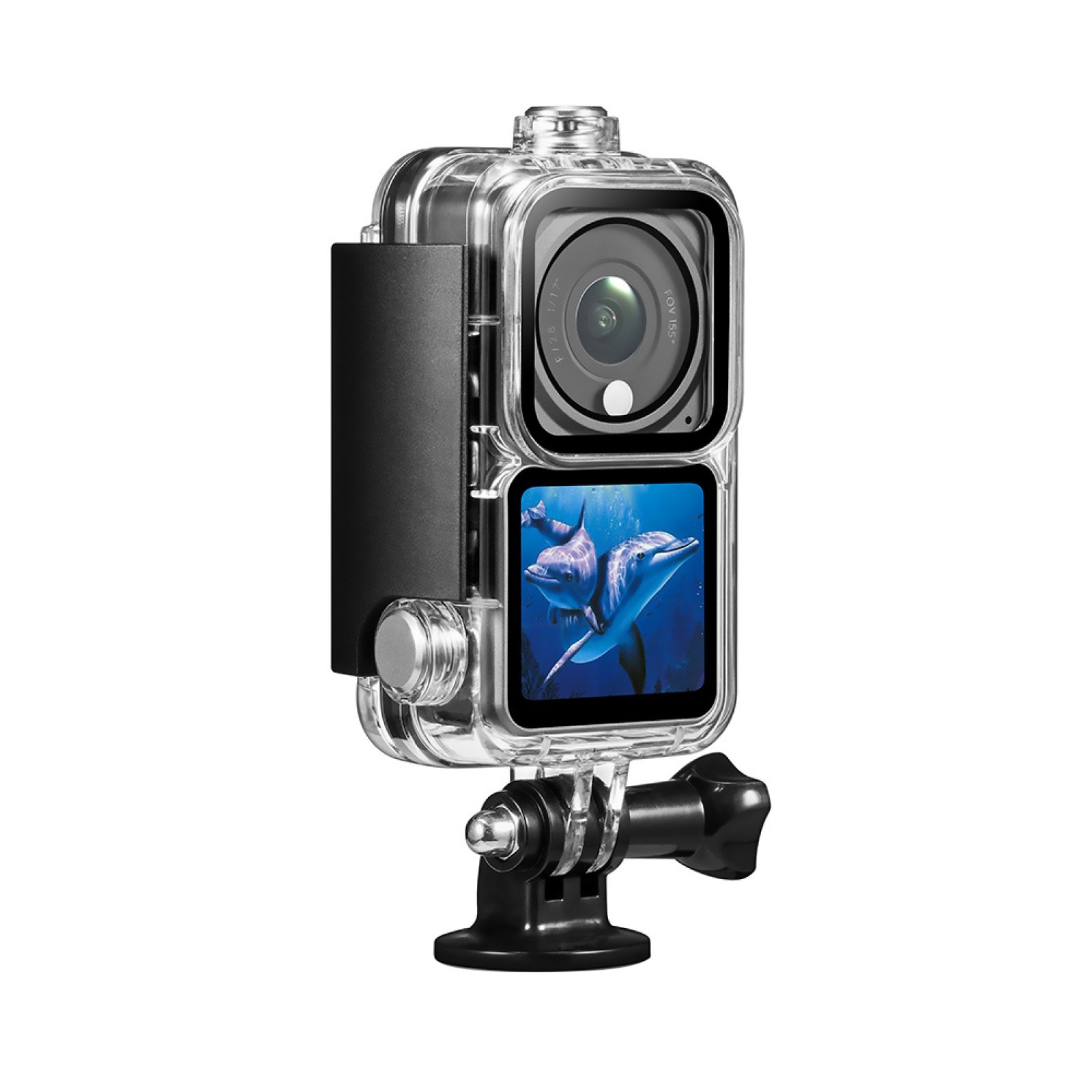 60M Waterproof Surfing Diving Case Camera Housing Shell w/ Base For DJI Action2