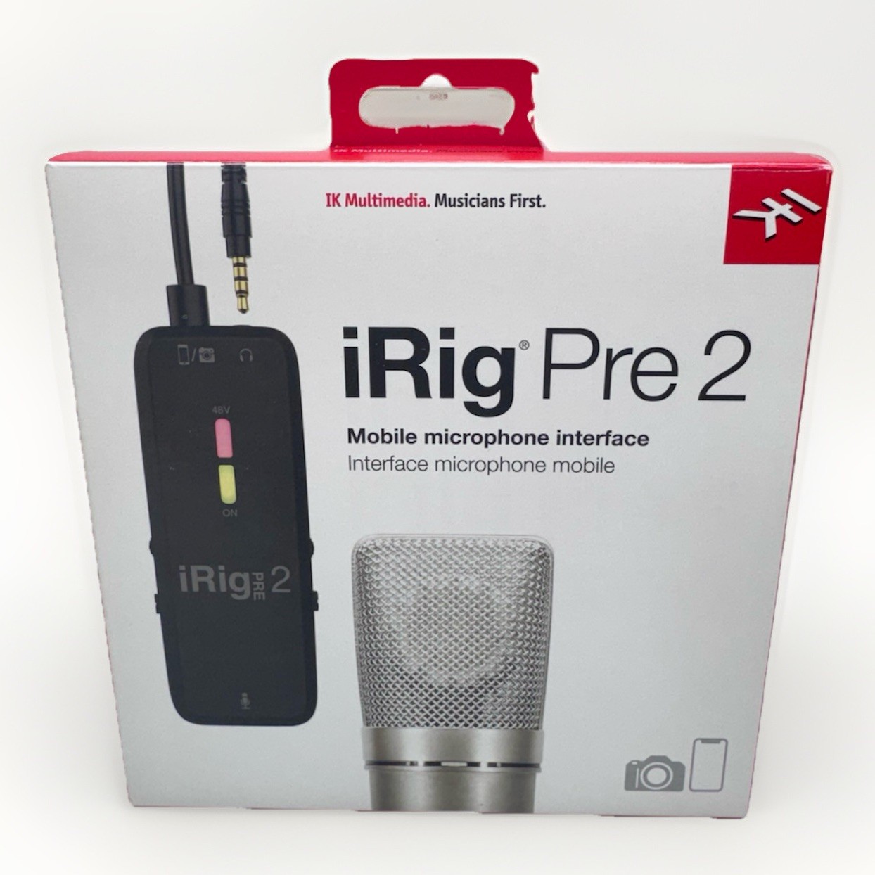 Audio interface - iRig Pre 2 48V phantom power, XLR, 3.5mm TRRS jack #3033