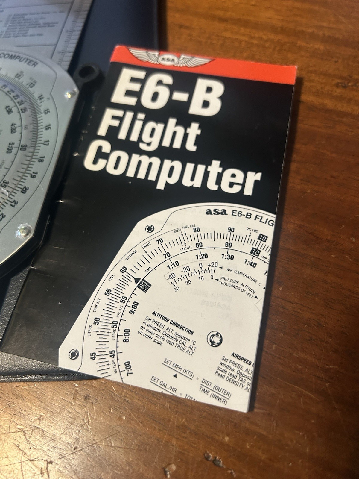 ASA E6-B Flight Computer Calculator With Case, Manual