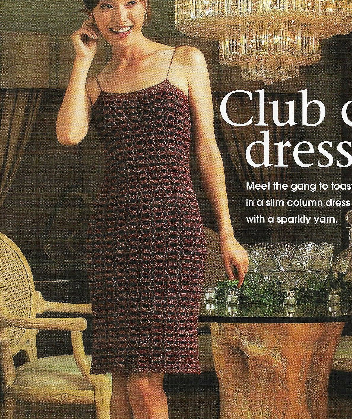 CLUB CHIC DRESS 4 SIZES WOMEN'S CROCHET PATTERN INSTRUCTIONS