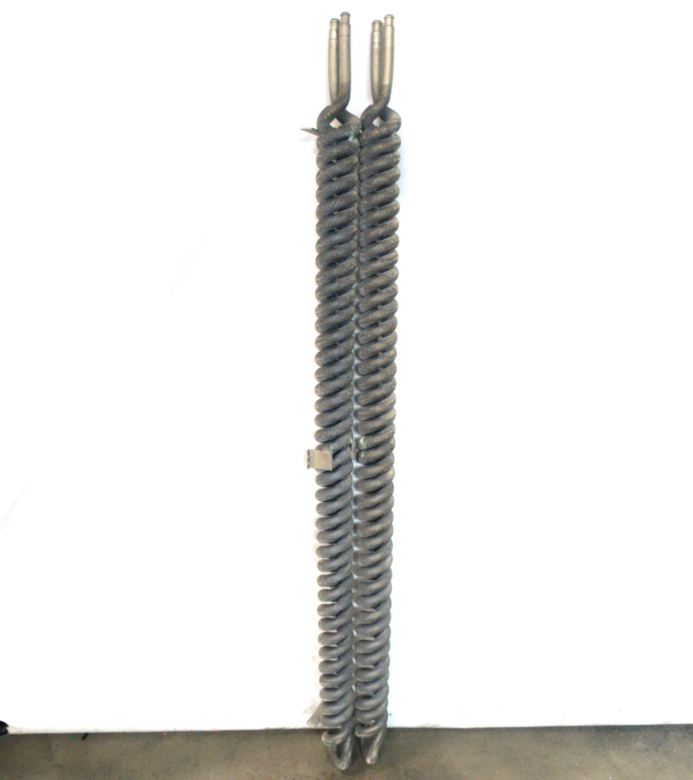 Pair of Aluminum Immersion Heat Exchangers 42" Immersion Ø2 1/2" Coil 1/2" Hose