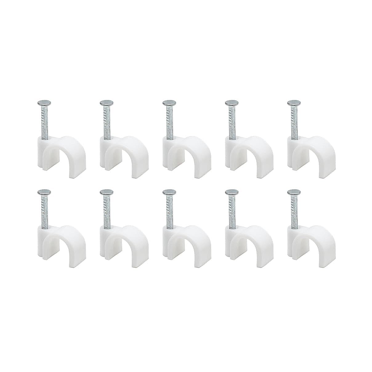 Cable Clips 12 mm - Cord for Wall, 100 Pcs - White white