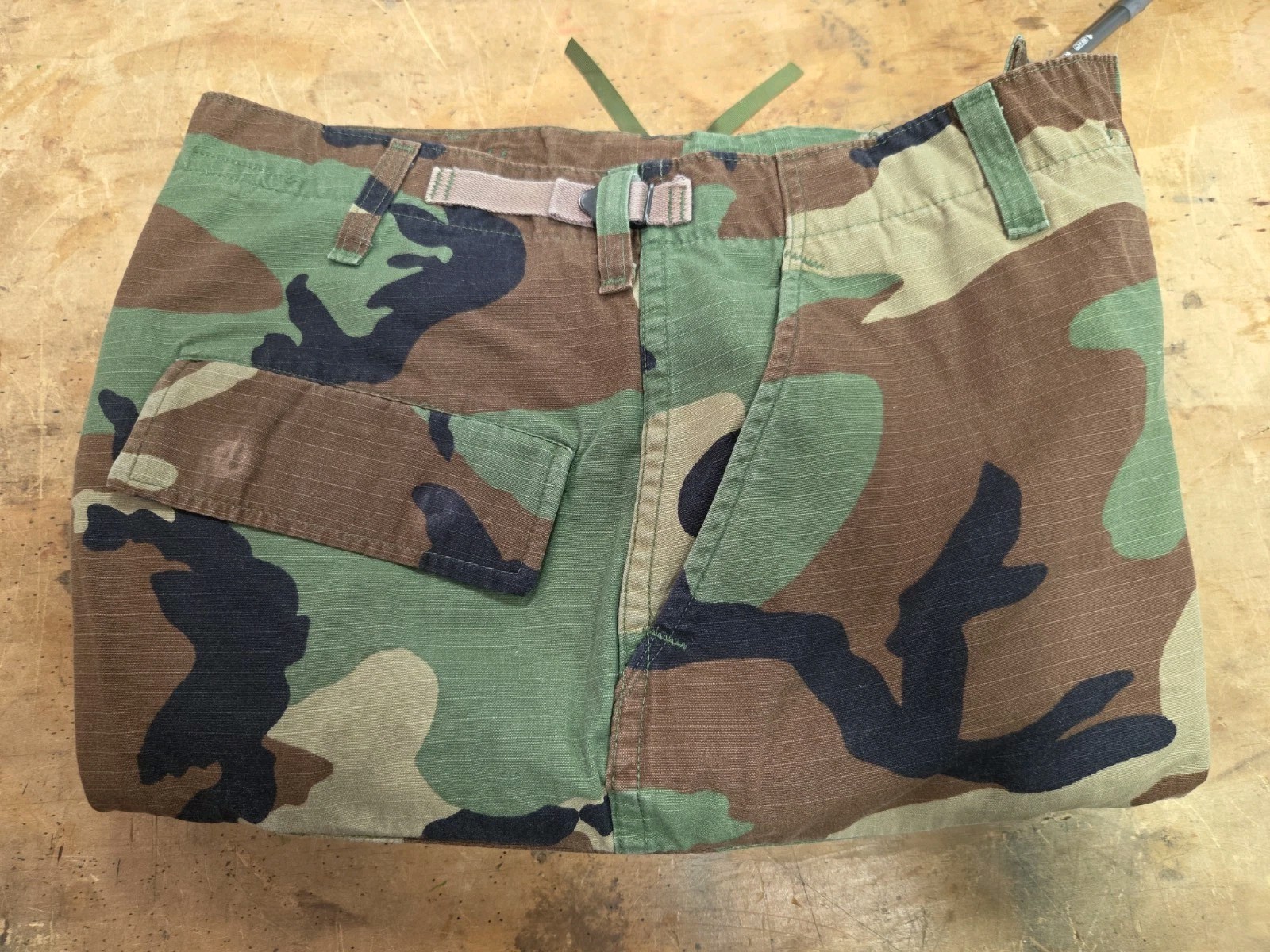 Medium Reg US Military Woodland Camo BDU Cargo Pants Button Fly Ripstop Trouser