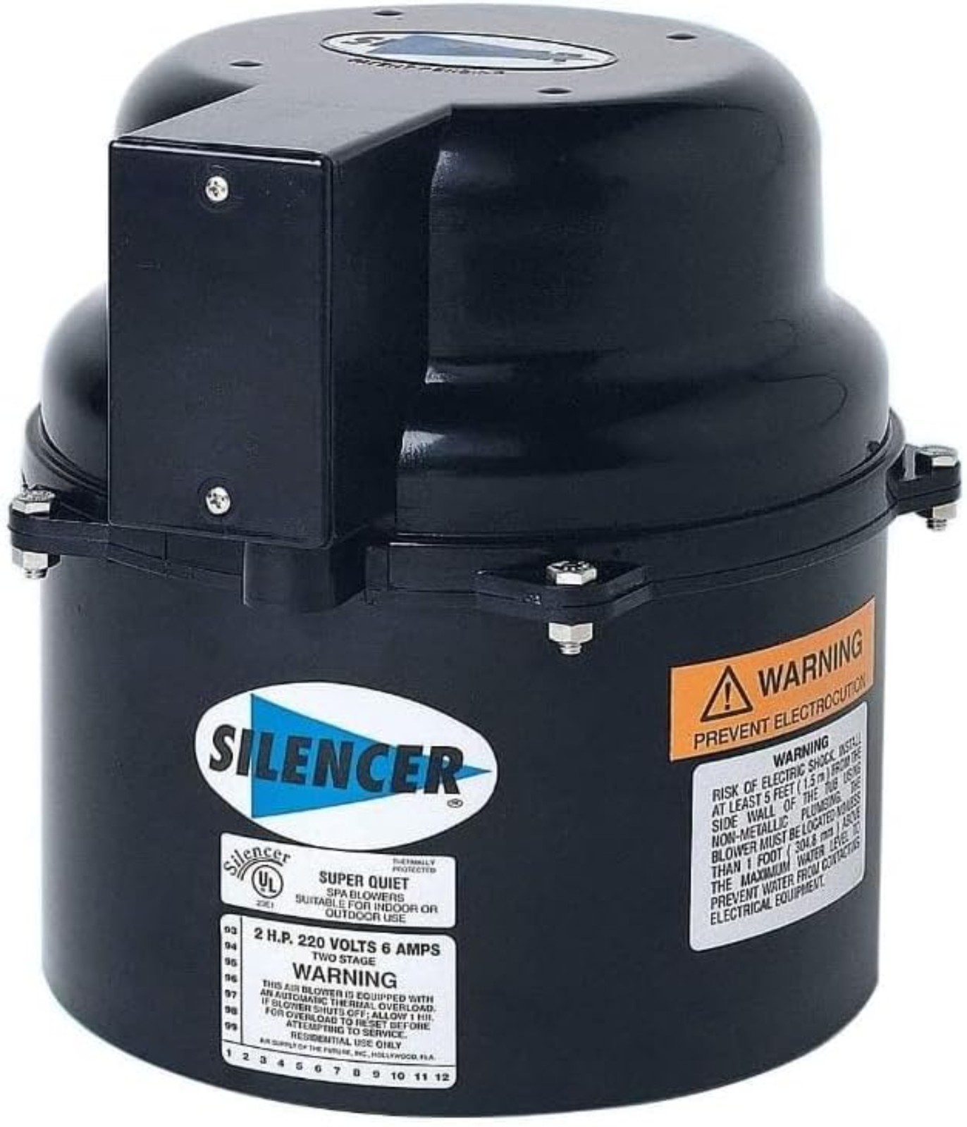 Air Supply 6310241 Silencer Portable Spa Blower 1 Horsepower - 240 Volt