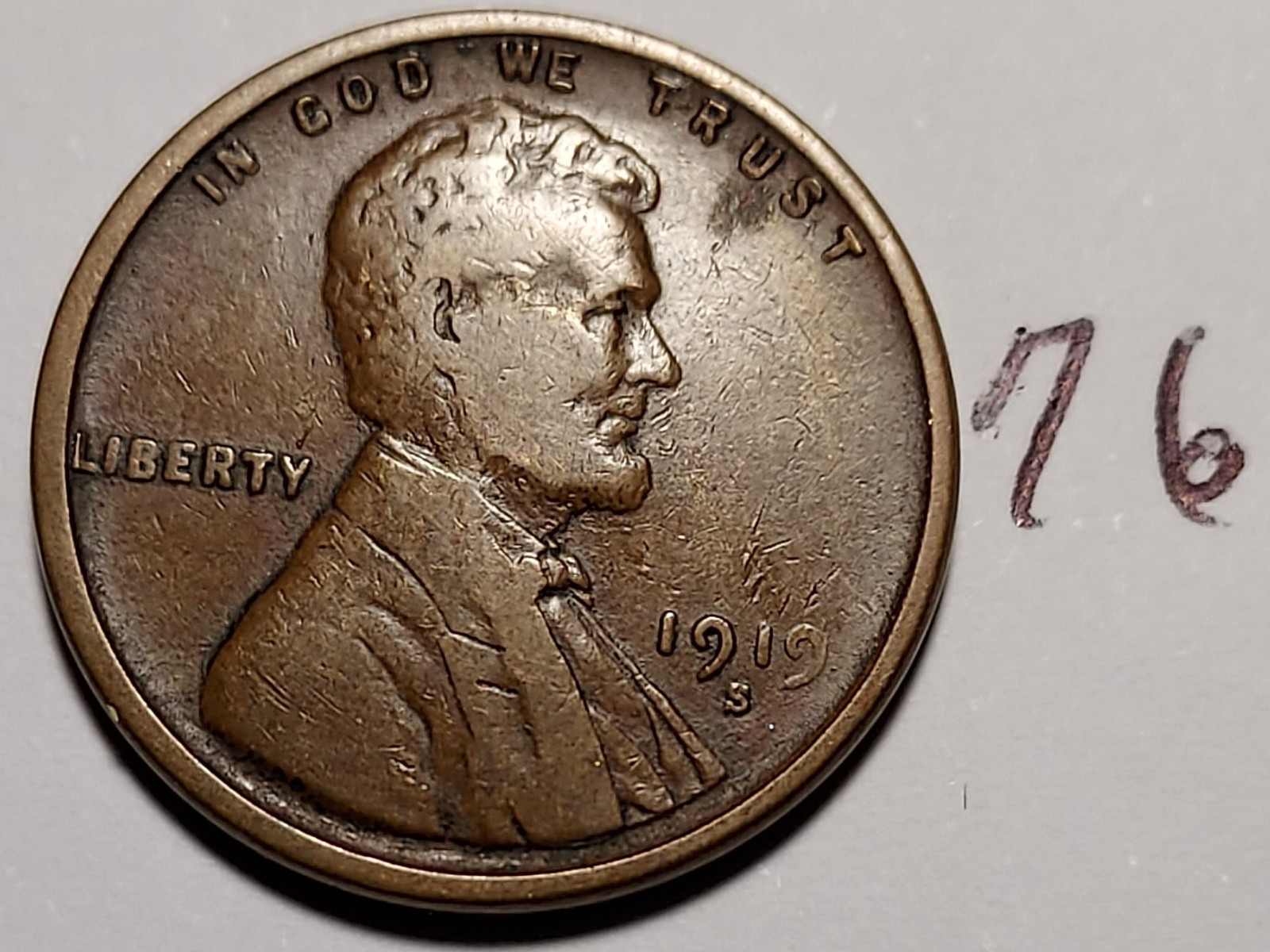 1919-S Lincoln Wheat Cent   Fine      #76