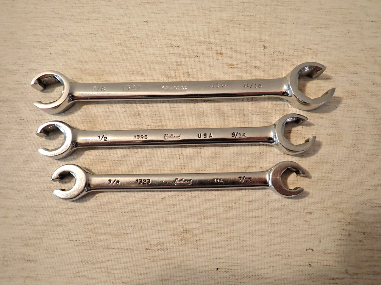 Herbrand Lot of 3 SAE Flare Nut Line #1327;1325;1323 Polished Chrome made in USA