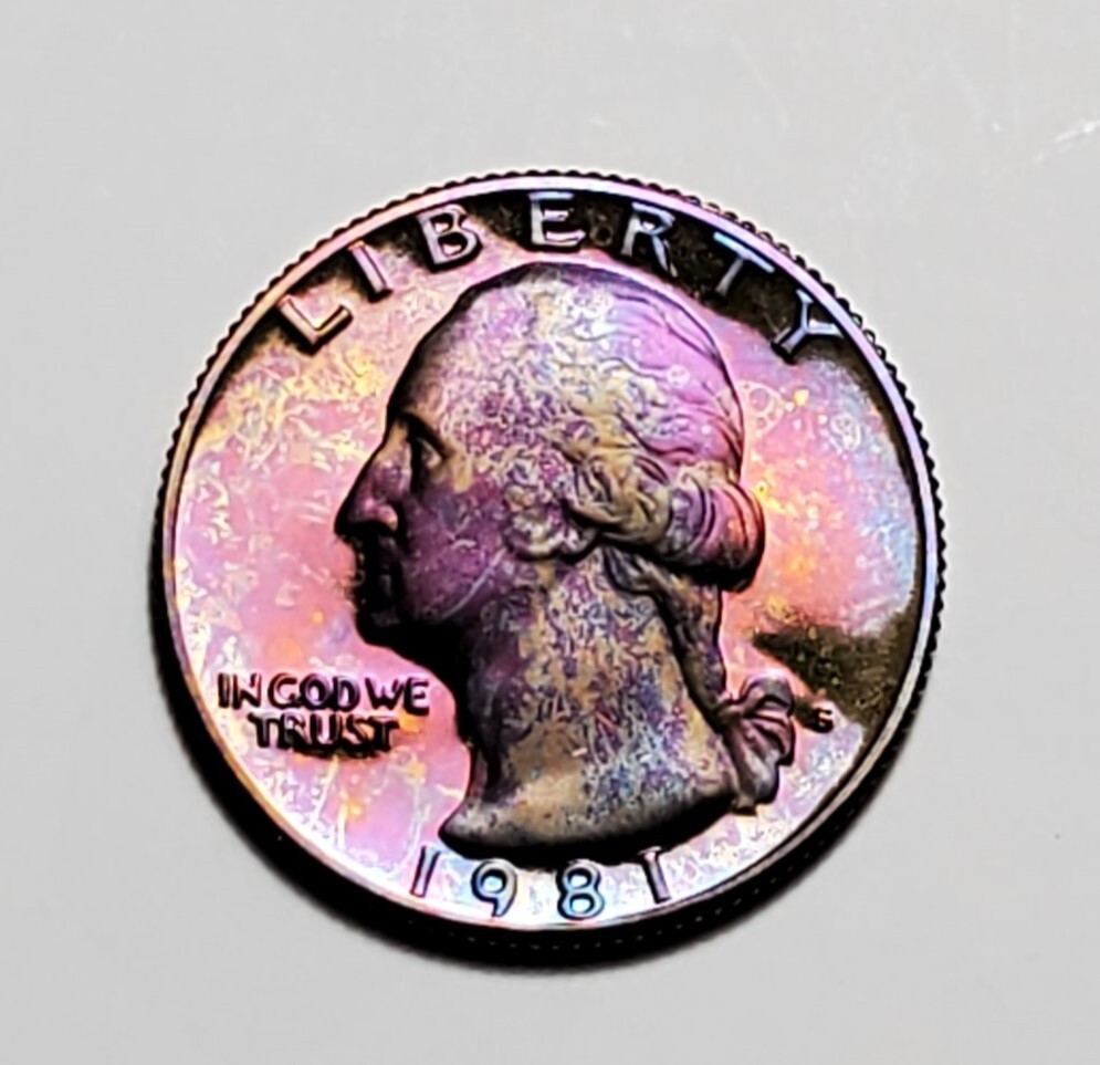 TONED 1981 S WASHINGTON QUARTER PROOF UNC #C3179