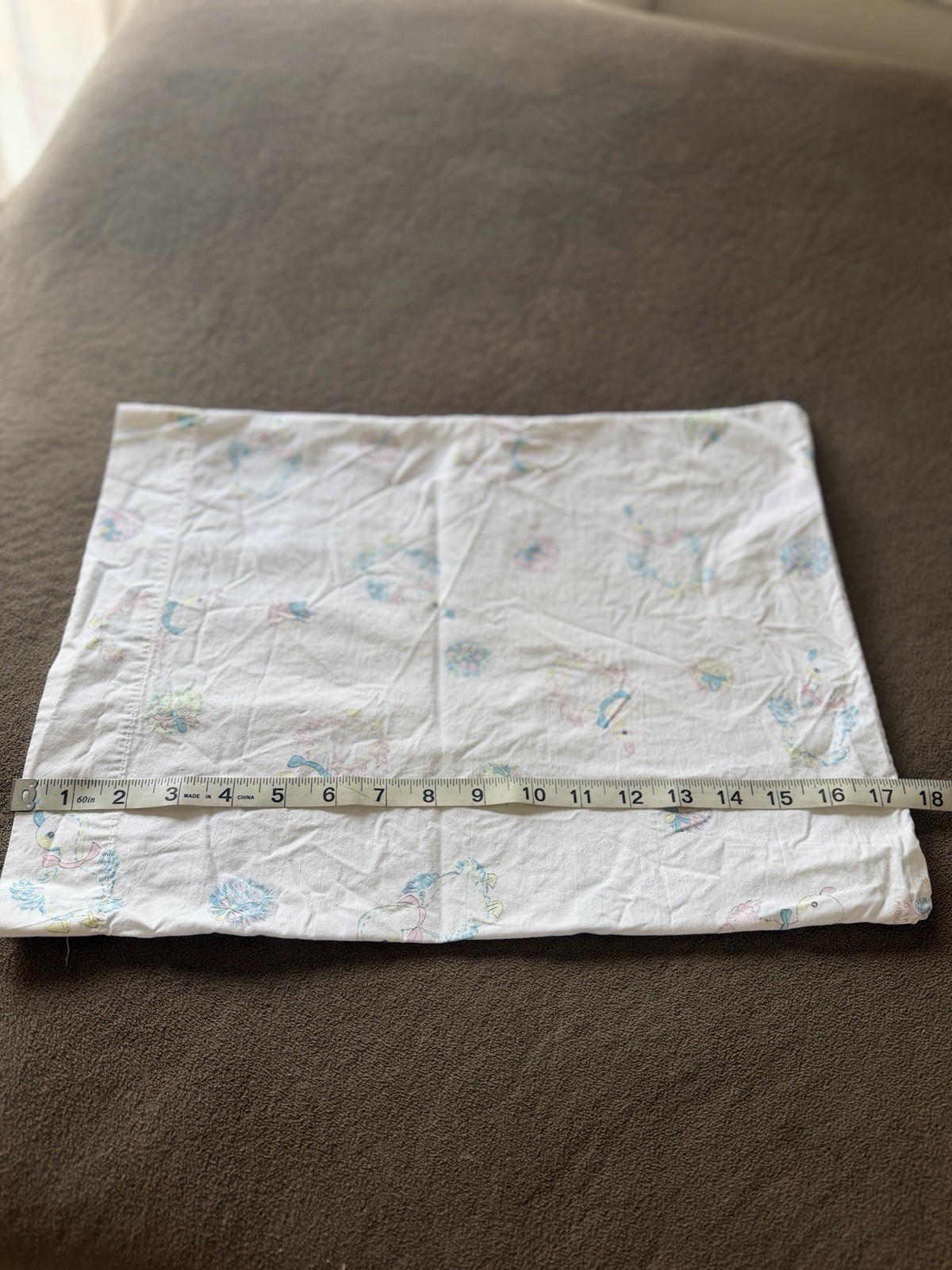 Vintage Homemade Toddler Mini Pillowcase Baby Ducks